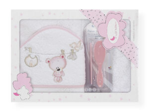 Ručnik s kapuljačom rozi